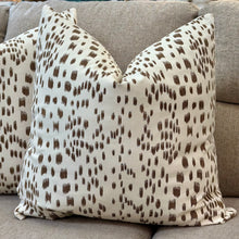 Load image into Gallery viewer, Brown/Ivory Spotted Down Pillow
