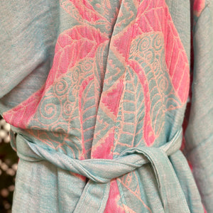 Aqua/Pink Elephant Kimono