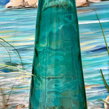 Load image into Gallery viewer, Tall Teal Glass Vase
