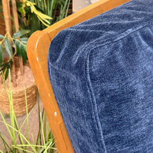 Load image into Gallery viewer, Ethan Allen Wood/Navy Chair
