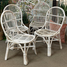 Load image into Gallery viewer, White Rattan Dining Chair
