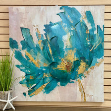 Load image into Gallery viewer, Turquoise Flower Abstract Art
