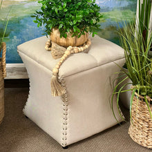 Load image into Gallery viewer, SM Beige Storage Ottoman
