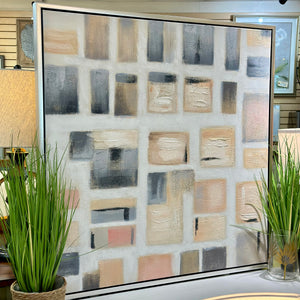 Framed Grey & Blush Squares