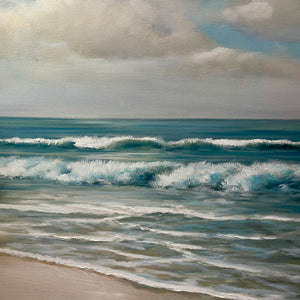 Gentle Waves Hand Embellished Art
