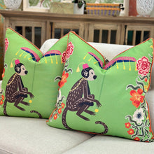 Load image into Gallery viewer, R.Green Monkey/Leopard Down Pillow
