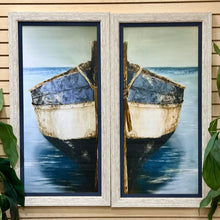 Load image into Gallery viewer, &#39;Blue Striped Boat&#39; Diptych
