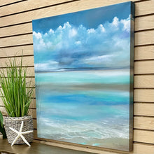 Load image into Gallery viewer, Turquoise Cloudy Landscape Art
