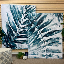 Load image into Gallery viewer, LG Blue Leaf Canvas Art I
