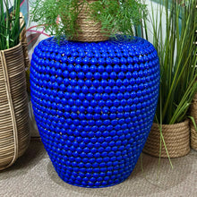 Load image into Gallery viewer, Blue Bead Metal Stool
