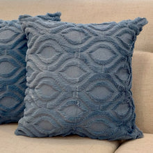 Load image into Gallery viewer, Blue Fringy Pillow
