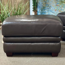 Load image into Gallery viewer, La-Z-Boy Brown Leather Ottoman
