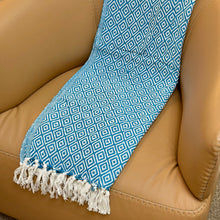 Load image into Gallery viewer, Turquoise Diamond Throw
