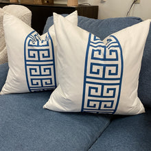 Load image into Gallery viewer, Blue Pattern Down Pillow
