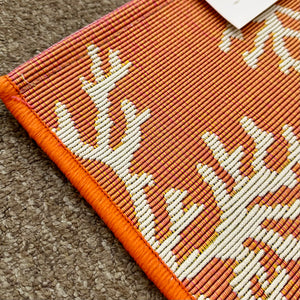 Orange & White Sea Life Washable Rug