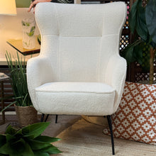Load image into Gallery viewer, White Boucle Accent Chair

