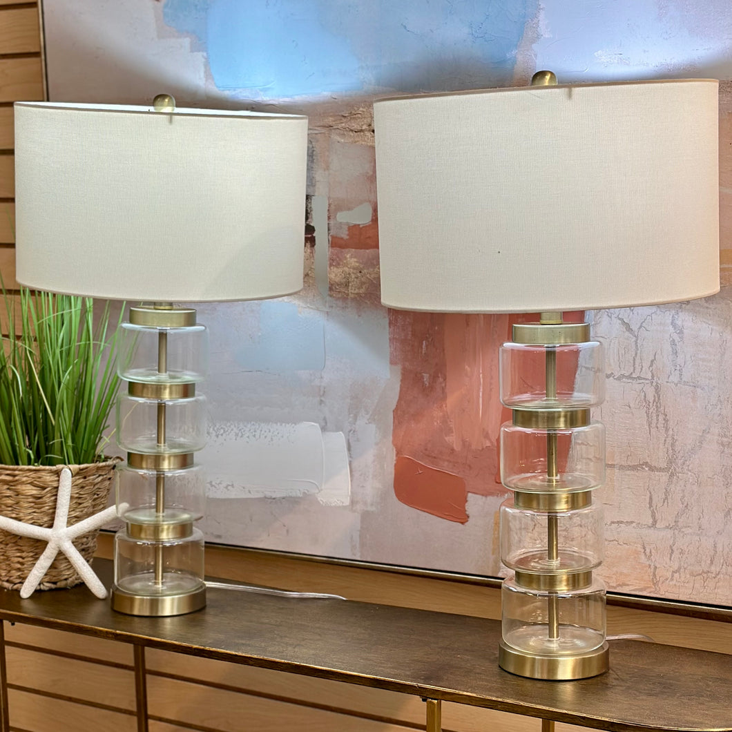 Glass/Gold Lamp