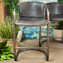Load image into Gallery viewer, Set/2 Havertys Faux Leather Bar Stools
