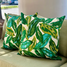 Load image into Gallery viewer, Green Palm Outdoor Pillow
