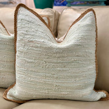 Load image into Gallery viewer, Spa Blue Jute Down Pillow
