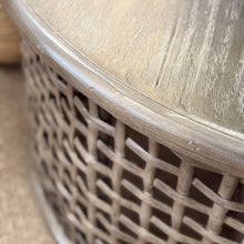 Load image into Gallery viewer, Grey Teak &amp; Rattan Coffee Table
