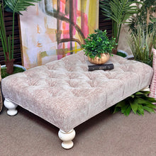 Load image into Gallery viewer, Blush Tufted Ottoman
