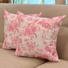 Load image into Gallery viewer, Pink &amp; White Floral Pillow
