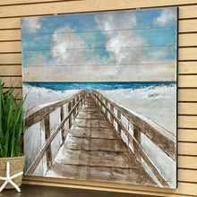 Load image into Gallery viewer, Coastal Boardwalk On Wood
