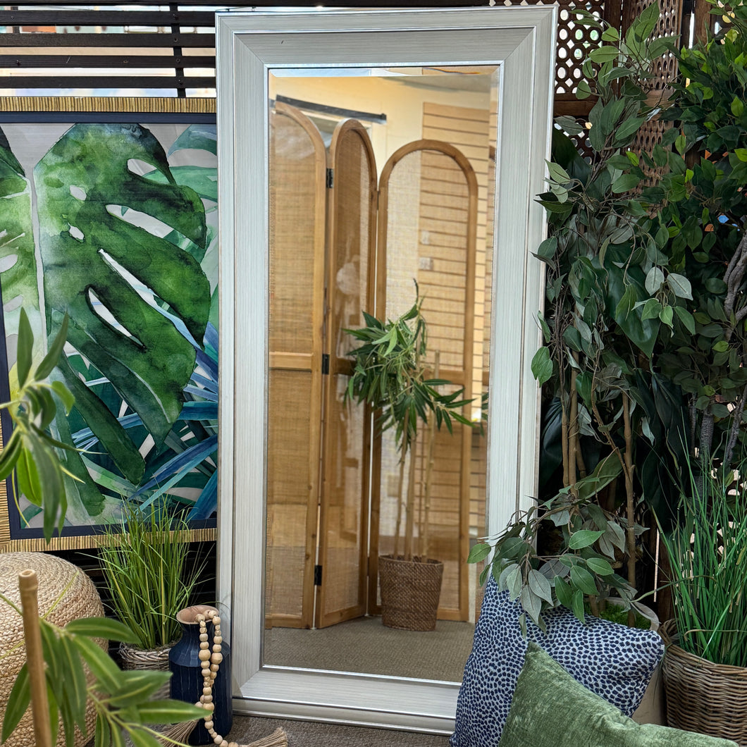 Grey-White Framed Mirror