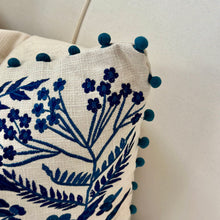 Load image into Gallery viewer, Blue Floral Down Pillow
