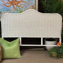 Load image into Gallery viewer, Queen White Wicker Headboard
