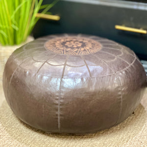 Leather Pouf