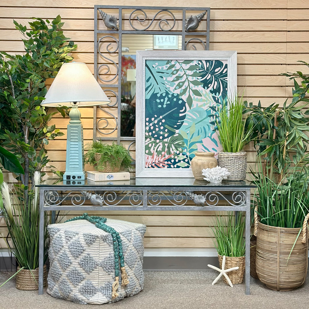 Metal Shell Motif Console & Mirror