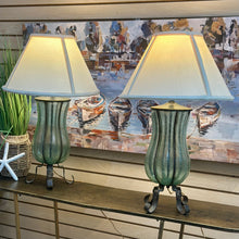 Load image into Gallery viewer, Glass &amp; Metal Lamp
