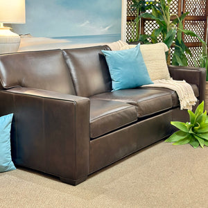 Ethan Allen 'Bennet Track-Arm' Leather Sofa