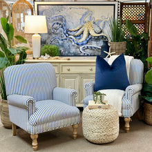 Load image into Gallery viewer, Blue/White Striped Accent Chair
