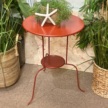 Load image into Gallery viewer, Round Red Metal Side Table
