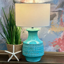 Load image into Gallery viewer, Turquoise Textured Lamp
