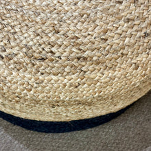 Load image into Gallery viewer, PB Black Jute Pouf
