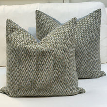Load image into Gallery viewer, Blue/Green Tweed Down Pillow
