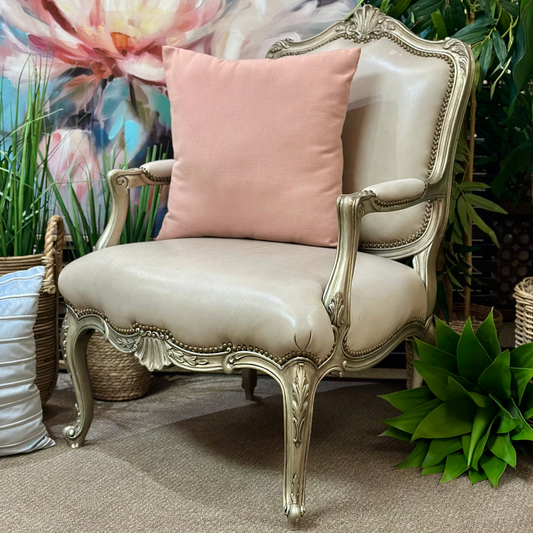 Leather Bergere Chair