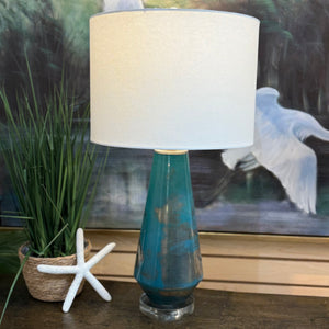 Teal Glass Lamp