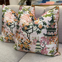 Load image into Gallery viewer, Pink Chinoiserie Down Pillow

