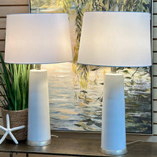 Load image into Gallery viewer, Ceramic White/Silver Lamp
