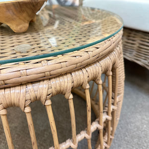 Petite Resin Wicker Cocktail Table