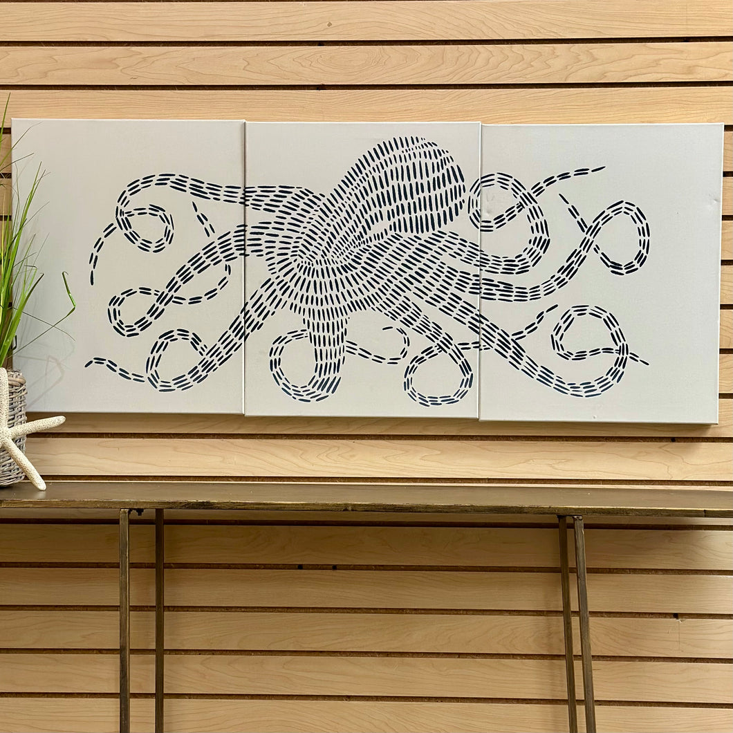 Octopus Canvas Tryptch