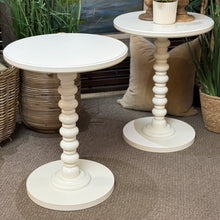 Load image into Gallery viewer, Off-White Spindle Side Table
