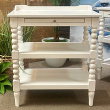 Load image into Gallery viewer, White Spindle Leg Nightstand
