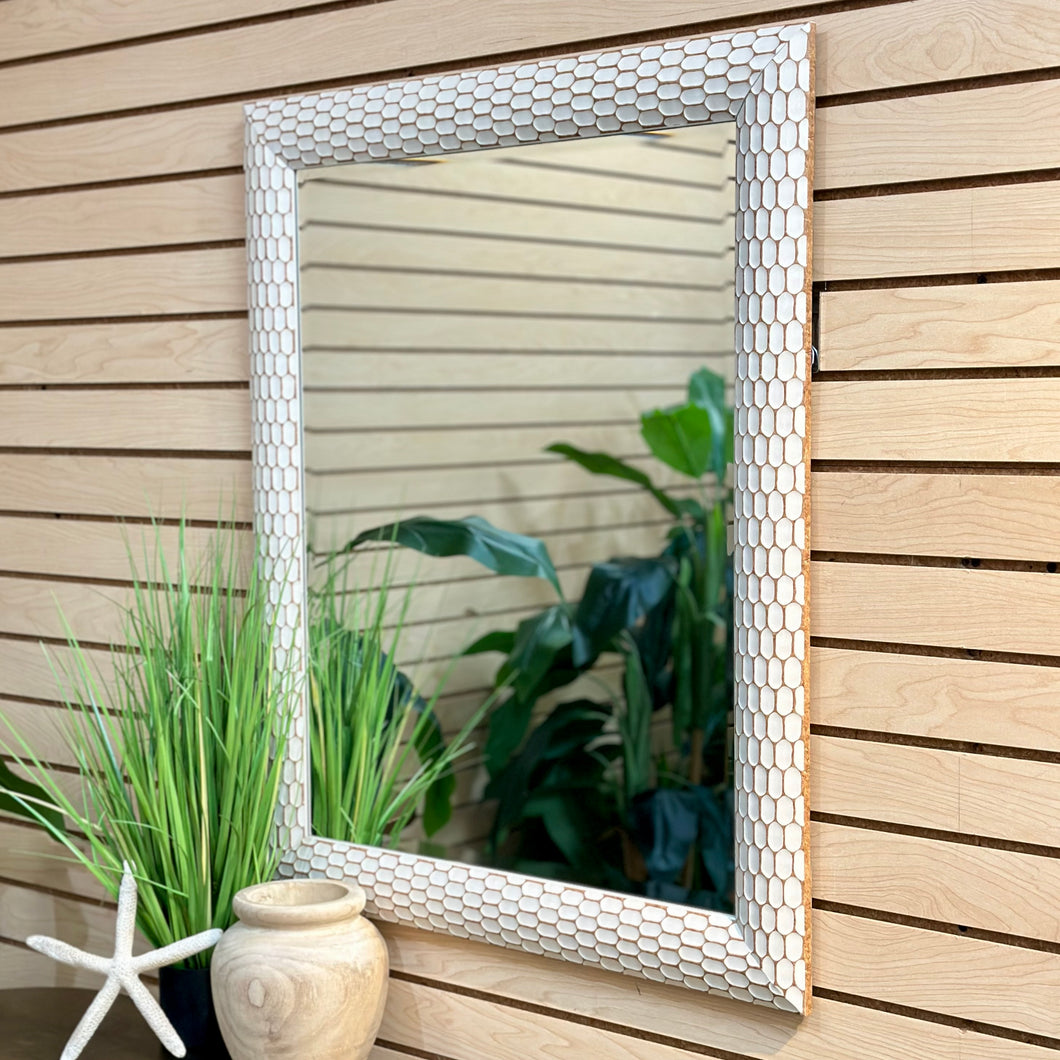 White Textured Mirror