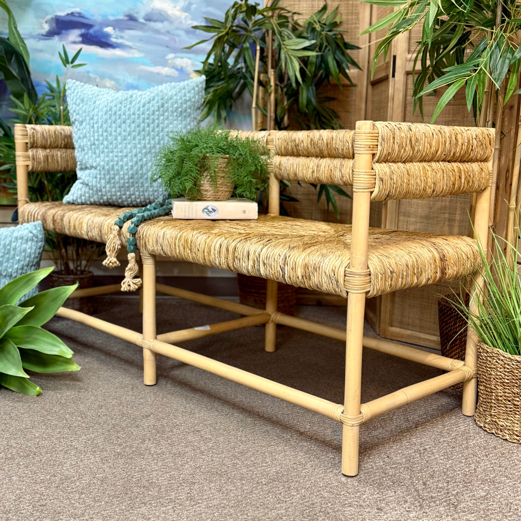 Rattan Wrapped Bench